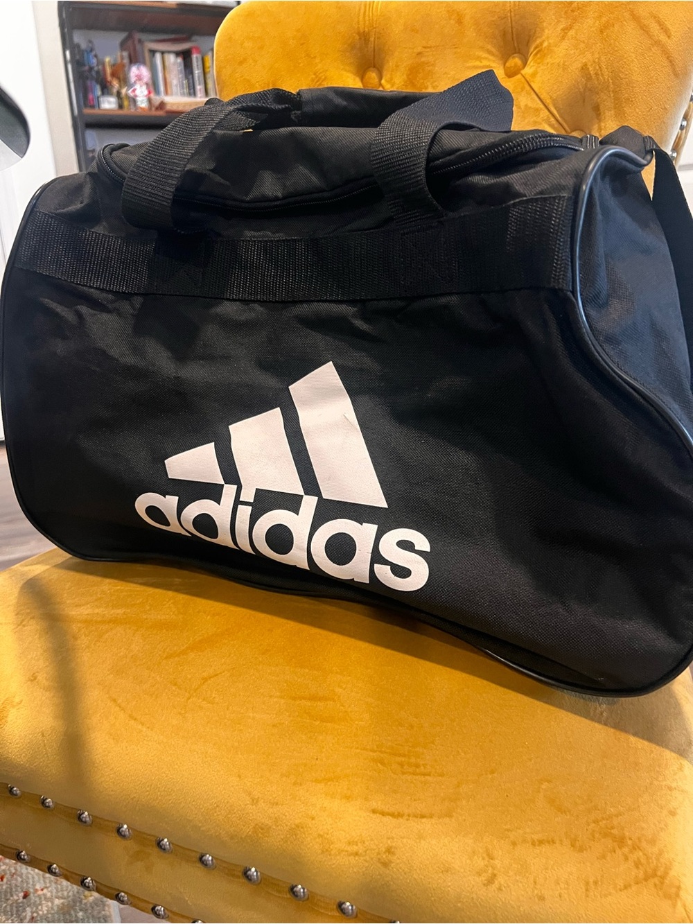 adidas Black Duffel Bag with White Logo